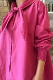 Paloma Tela Neckerchief Blouse Deep Raspberry